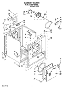 CABINET PARTS Diagram and Parts List for WED5200TQ0  Whirlpool Dryer