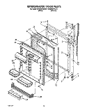 REFRIGERATOR DOOR Diagram and Parts List for KTRS25KXWH01  KitchenAid Refrigerator