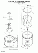 AGITATOR, BASKET AND TUB PARTS Diagram and Parts List for CAM2762TQ2  Whirlpool Washer