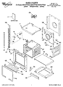 OVEN PARTS Diagram and Parts List for GBS307PRB00  Whirlpool Wall Oven