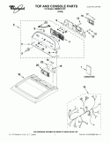 TOP AND CONSOLE PARTS Diagram and Parts List for WED5610XW0  Whirlpool Dryer