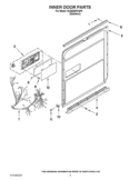 INNER DOOR PARTS Diagram and Parts List for KUDE40FXSP4  KitchenAid Dishwasher