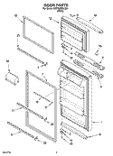 DOOR PARTS Diagram and Parts List for 5VET8WPKLQ04  Whirlpool Refrigerator