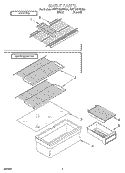 SHELF Diagram and Parts List for 3VET16GKFW02  Whirlpool Refrigerator