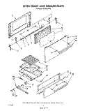 OVEN DOOR AND BROILER Diagram and Parts List for SF010EERW0  Whirlpool Range