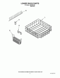 LOWER RACK PARTS Diagram and Parts List for IUD9750WS3  Whirlpool Dishwasher