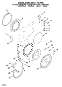 DOOR AND LATCH PARTS Diagram and Parts List for GHW9250ML2  Whirlpool Washer