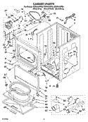 CABINET PARTS Diagram and Parts List for GGQ9800PW0  Whirlpool Dryer