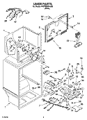 LINER PARTS Diagram and Parts List for 5VET0WPKLQ02  Whirlpool Refrigerator
