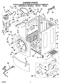 CABINET PARTS Diagram and Parts List for GGW9200LL2  Whirlpool Dryer