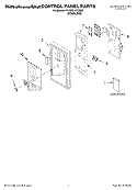 CONTROL PANEL, LITERATURE Diagram and Parts List for KHMS147KSS0  KitchenAid Microwave
