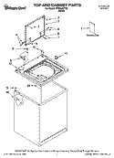 TOP AND CABINET PARTS Diagram and Parts List for HTW4400TQ0  Whirlpool Washer