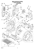 BULKHEAD Diagram and Parts List for LGB6400KQ1  Whirlpool Dryer