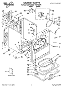 CABINET PARTS Diagram and Parts List for WED5500ST0  Whirlpool Dryer