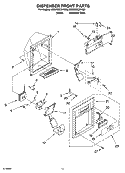 DISPENSER FRONT PARTS Diagram and Parts List for 6GD25DCXHS06  Whirlpool Refrigerator