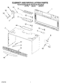 CABINET AND INSTALLATION Diagram and Parts List for MH9180XLT0  Whirlpool Microwave