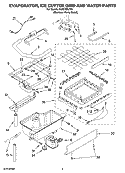 EVAPORATOR, ICE CUTTER GRID AND WATER PARTS Diagram and Parts List for KUIC15PLTS1  KitchenAid Ice Maker