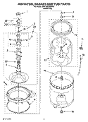 AGITATOR, BASKET AND TUB PARTS Diagram and Parts List for 3XWTW5705SW0  Whirlpool Washer