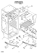 LINER PARTS Diagram and Parts List for 5VET6WPKLQ02  Whirlpool Refrigerator