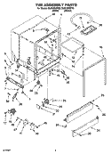TUB ASSEMBLY PARTS Diagram and Parts List for DU810SWPQ0  Whirlpool Dishwasher