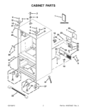 CABINET PARTS Diagram and Parts List for 5VGI6FARAF01  Whirlpool Refrigerator