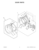 DOOR PARTS Diagram and Parts List for WGD88HEAC1  Whirlpool Dryer
