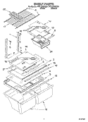 SHELF Diagram and Parts List for RT21AKXKT01  Roper Refrigerator