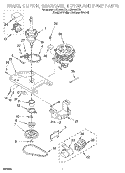 BRAKE, CLUTCH, GEARCASE, MOTOR AND PUMP Diagram and Parts List for LCR5232DQ2  Whirlpool Washer