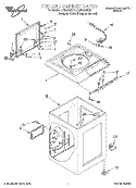 TOP AND CABINET Diagram and Parts List for LCR5232DQ5  Whirlpool Washer