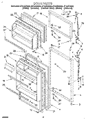 DOOR Diagram and Parts List for ET14JKXAG02  Whirlpool Refrigerator