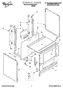 EXTERNAL Diagram and Parts List for SF3020EWW3  Whirlpool Range