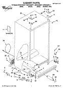 CABINET PARTS Diagram and Parts List for ED5SHAXMT11  Whirlpool Refrigerator