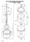 AGITATOR, BASKET AND TUB PARTS Diagram and Parts List for 1CWTW5790SQ0  Whirlpool Washer