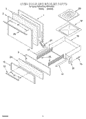 OVEN DOOR AND BROILER Diagram and Parts List for FGP305EN4  Roper Range