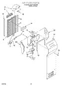 AIR FLOW Diagram and Parts List for 3XART730GW02  Whirlpool Refrigerator