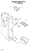 FREEZER LINER PARTS Diagram and Parts List for 3XES0FHGNS00  Whirlpool Refrigerator