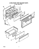 OVEN DOOR AND DRAWER Diagram and Parts List for SM958PEPW0  Whirlpool Range