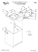 TOP AND CABINET, LITERATURE Diagram and Parts List for LXR9445JT0  Whirlpool Washer