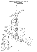 PUMP AND SPRAY ARM Diagram and Parts List for DU840CWDQ3  Whirlpool Dishwasher