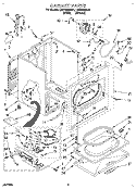 CABINET Diagram and Parts List for LGR7858AW1  Whirlpool Dryer
