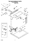 TOP AND CONSOLE PARTS Diagram and Parts List for YLER5636PQ1  Whirlpool Dryer