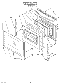 DOOR Diagram and Parts List for GR475LXLS0  Whirlpool Range