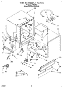 TUB ASSEMBLY Diagram and Parts List for WU3006X6  Roper Dishwasher