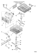 DISHRACK Diagram and Parts List for DP920PFGY4  Whirlpool Dishwasher