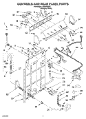 CONTROLS AND REAR PANEL PARTS Diagram and Parts List for LSB6200KQ1  Whirlpool Washer
