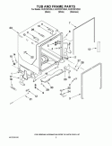 TUB AND FRAME PARTS Diagram and Parts List for KUDC20CVBL3  KitchenAid Dishwasher
