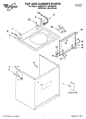 TOP AND CABINET PARTS Diagram and Parts List for LSQ9620LG1  Whirlpool Washer