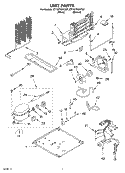 UNIT Diagram and Parts List for ET1WTKXKT07  Whirlpool Refrigerator