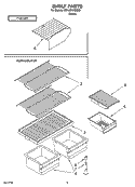 SHELF PARTS, OPTIONAL PARTS Diagram and Parts List for RT14BKXSQ00  Roper Refrigerator
