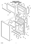 DOOR PARTS Diagram and Parts List for RT21LMXKQ05  Whirlpool Refrigerator
